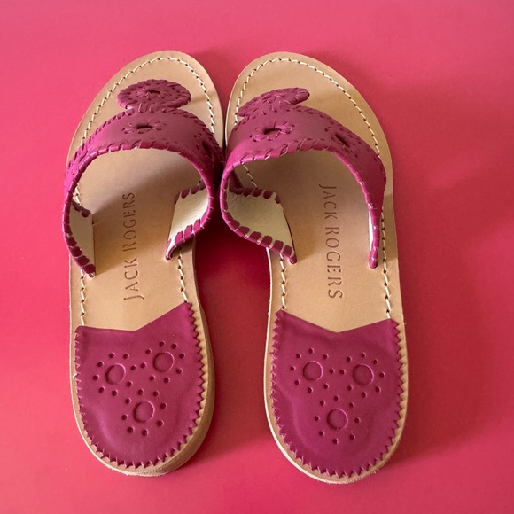 NWOT Jack Rogers Fuchsia Leather Sandals - 6.5 - Picture 3 of 3